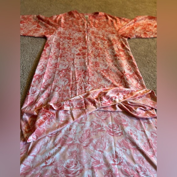 Natori Coral Floral Zip Caftan size xl - Picture 3 of 7